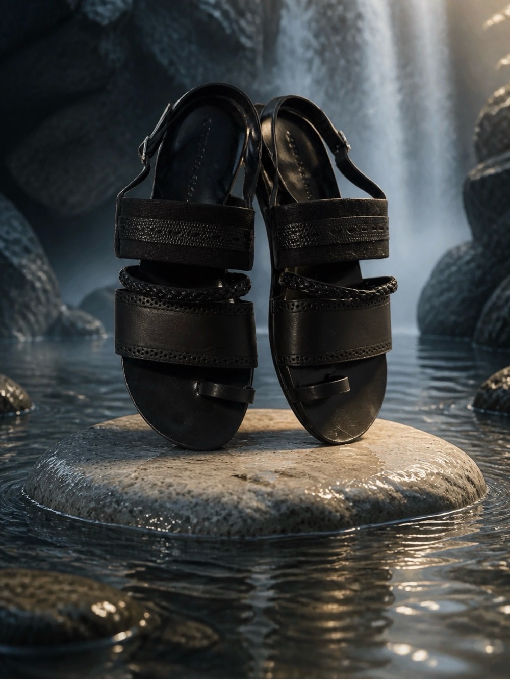 proenza schouler black strapped sandal